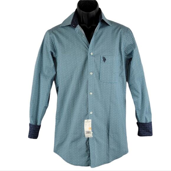 US Polo Assn. Long Sleeve Button Down Shirt Slim Fit - Picture 1 of 9